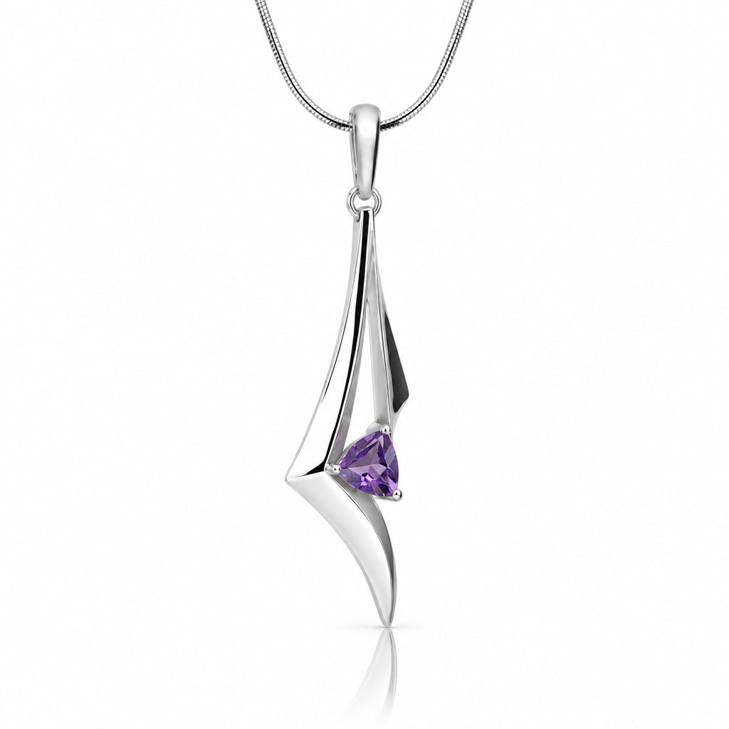 Amethyst and Blue Topaz pendant in sterling silver, style P7327 - view 5