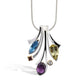 Green Amethyst and Amethyst pendant in sterling silver, style P6500 - view 3