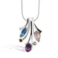 Green Amethyst and Amethyst pendant in sterling silver, style P6500 - view 4
