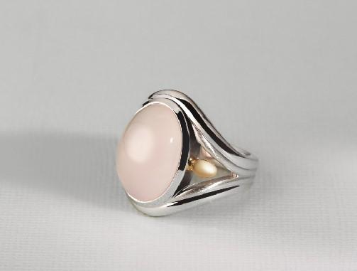 Rose Quartz ring in sterling silver by Joryel Vera, style R6106 - view 2