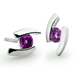 Amethyst and Blue Topaz earrings in sterling silver, style E3059 - view 3