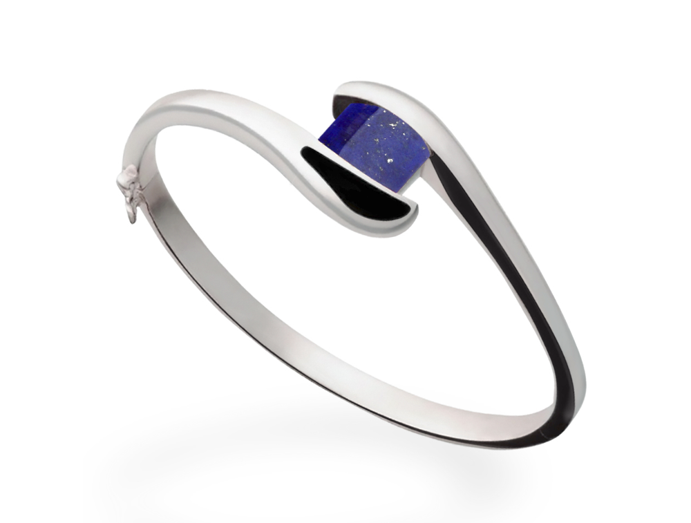 Amethyst and Blue Topaz bracelet in sterling silver, style B1740 - view 3