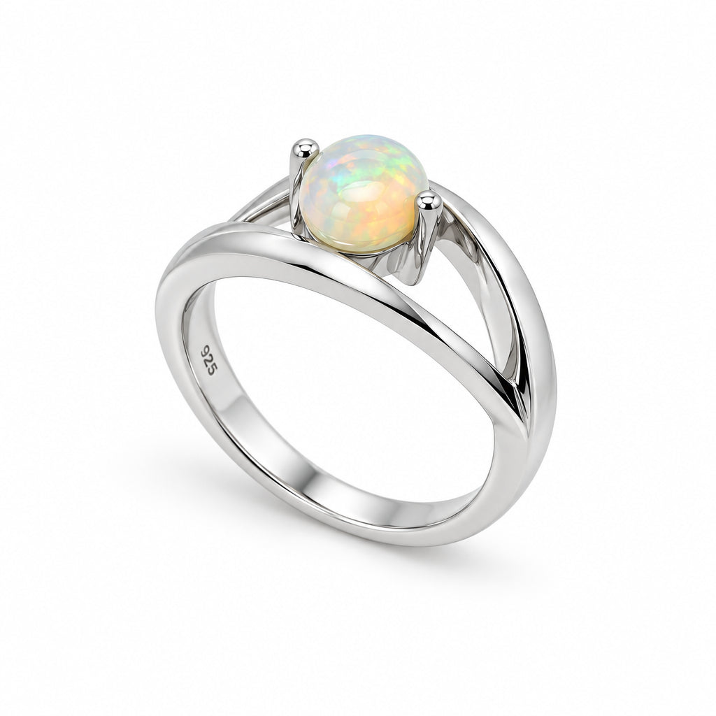 Amethyst and Blue Topaz ring in sterling silver, style R6986 - view 6