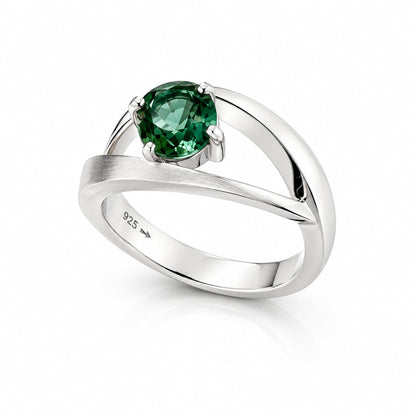 Amethyst and Blue Topaz ring in sterling silver, style R6986 - view 4