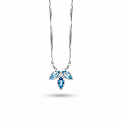Sky Blue Topaz and Swiss Blue Topaz pendant in sterling silver, style P3842