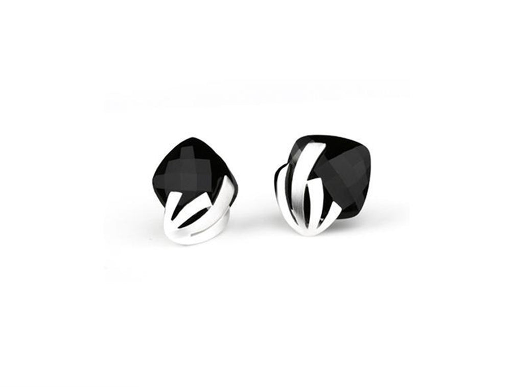 Black Onyx earrings in sterling silver by Joryel Vera, style E4931