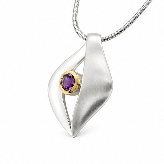 Amethyst and Blue Topaz pendant in sterling silver, style P7318 - view 2