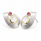 Cabochon Gemstone Earrings in 925 Sterling Silver | E9292 - view 5
