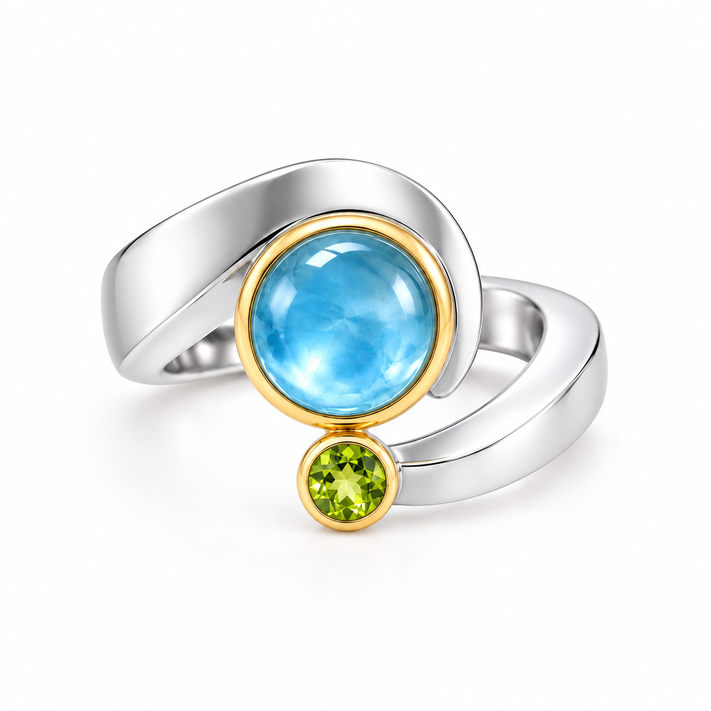 Cabochon Gemstone Ring in 925 Sterling Silver | R6981 - view 3