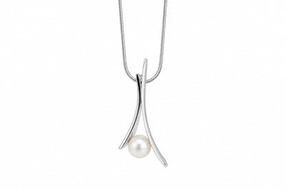 Cultured Pearl pendant in sterling silver, style P7331