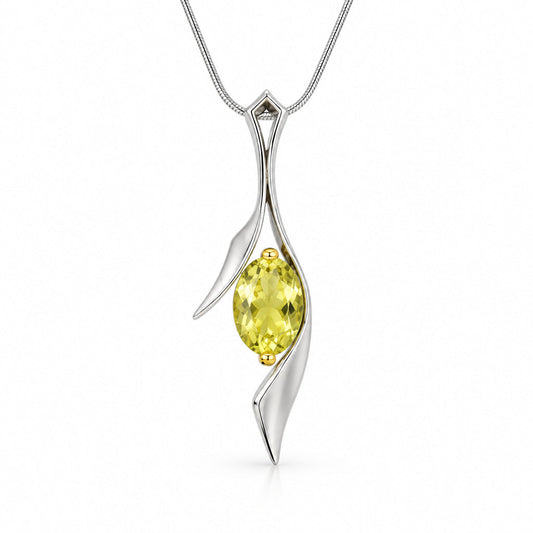 Amethyst and Clear Quartz pendant in sterling silver by Joryel Vera, style P6903 - view 3
