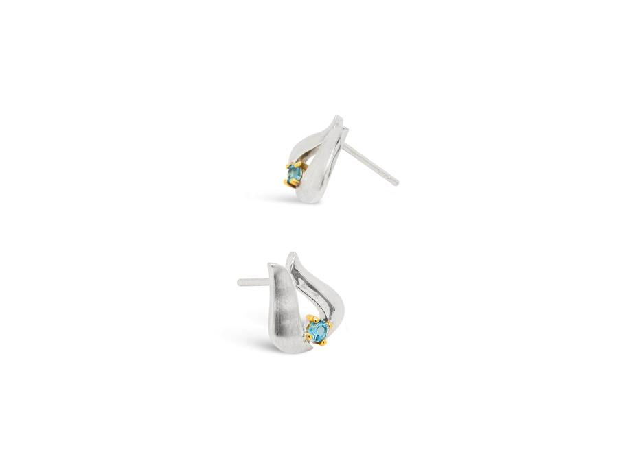 Blue Topaz earrings in sterling silver, style E5450
