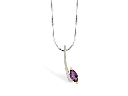 Amethyst and Garnet pendant in sterling silver, style P7592
