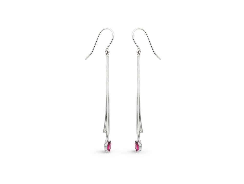Rhodolite Garnet and Garnet earrings in sterling silver, style E9863 - view 3