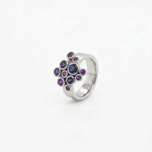 Bubbles Gemstone Ring in 925 Sterling Silver