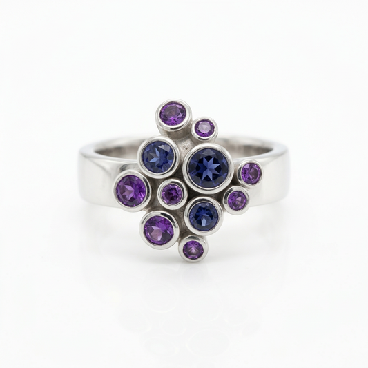 Bubbles Gemstone Ring in 925 Sterling Silver