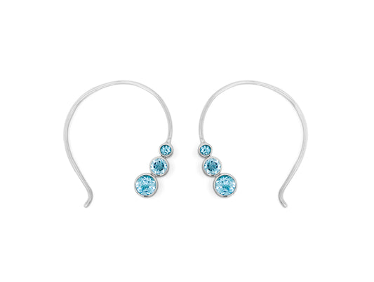 BLUE TOPAZ HOOP EARRING E3436