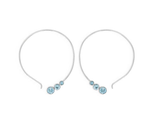 BLUE TOPAZ HOOP EARRING E3433