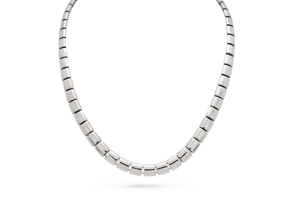 Blue Topaz and Garnet necklace in sterling silver, style N3350 - view 5