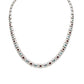 Blue Topaz and Garnet necklace in sterling silver, style N3350 - view 6
