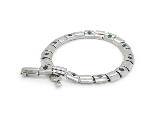 Blue Topaz and Garnet bracelet in sterling silver, style B3169 - view 3