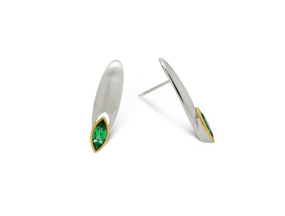 Blue Topaz and Green Quartz earrings in sterling silver by Joryel Vera, style E5978 - view 2