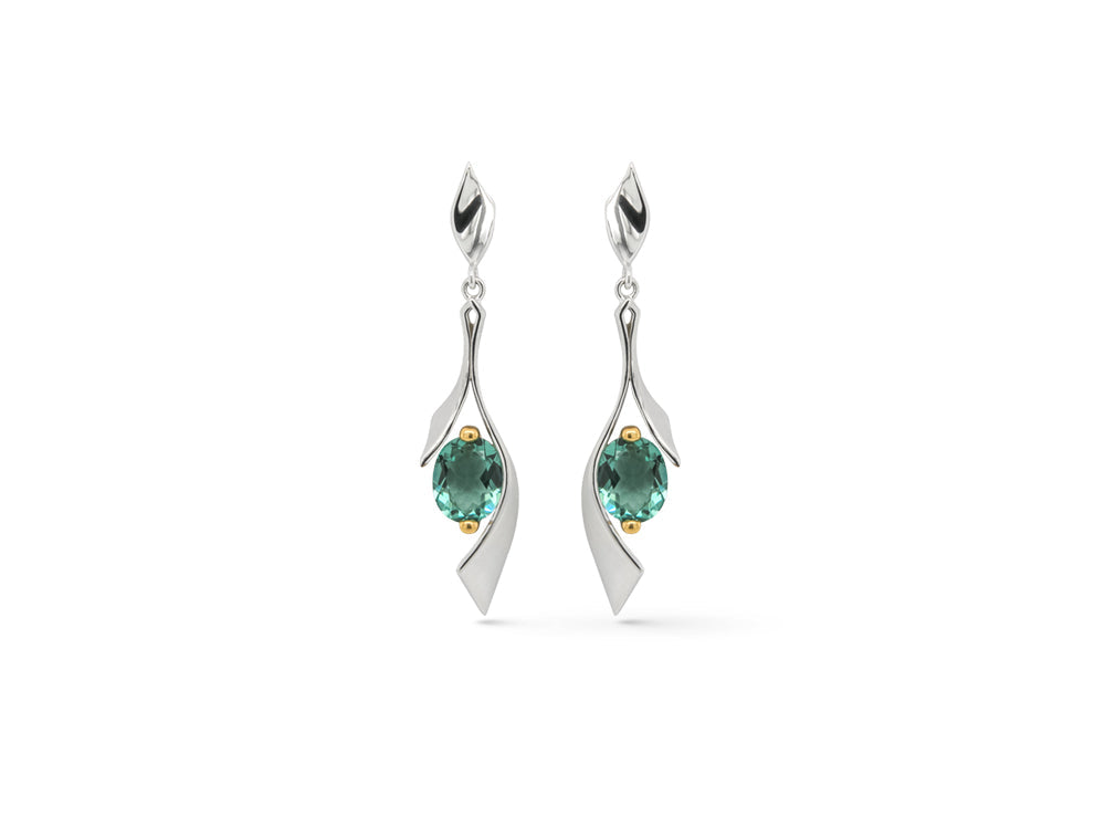 Artistic Gemstone Earring E8438 - E8438 Green Quartz - Earring