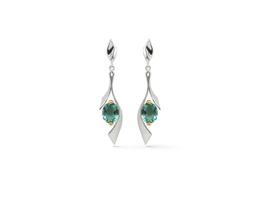 Artistic Gemstone Earring E8438 - E8438 Green Quartz - Earring