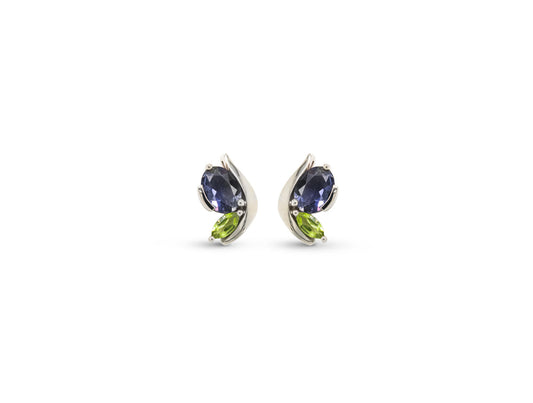 Gemstone Earring E9897 - E9897 Iolite w/ Peridot - Earring