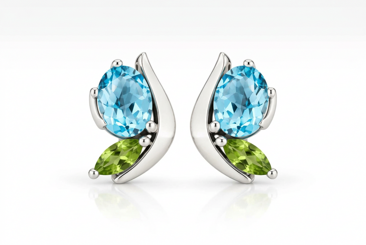 Gemstone Earrings in 925 Sterling Silver | E9897