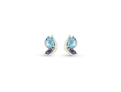 Gemstone Earring E9897 - E9897 Blue Topaz w/ Iolite - Earring