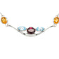 Rhodolite Garnet, Citrine and Blue Topaz necklace in sterling silver, style N3329 - view 5