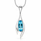 Rose Quartz and Sky Blue Topaz pendant in sterling silver, style P7601 - view 3
