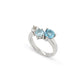 Blue Topaz ring in sterling silver, style R3894 - view 2