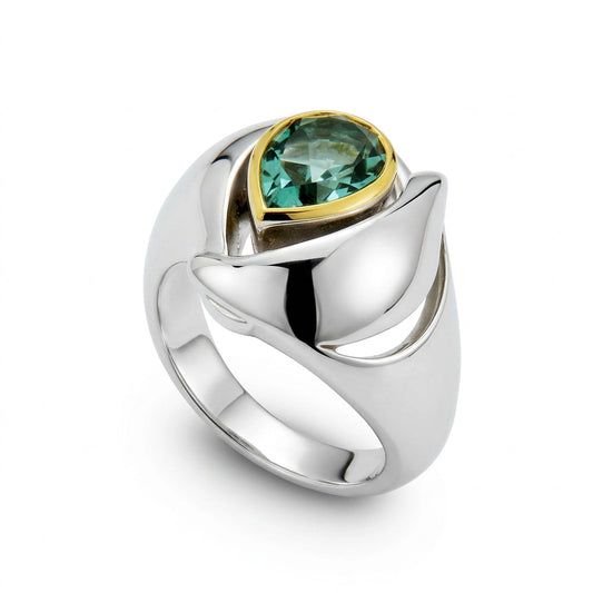 Artistic Gemstone Ring in 925 Sterling Silver