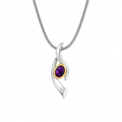 Amethyst and Blue Topaz pendant in sterling silver, style P7342 - view 4