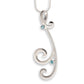 Blue Topaz and White Topaz pendant in sterling silver, style P6492 - view 2