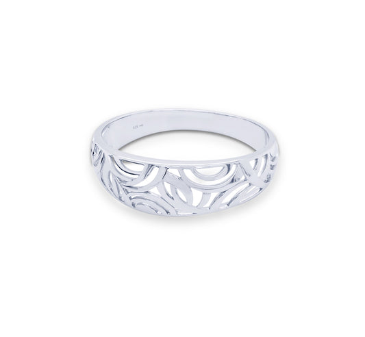 Silver Bangle Bracelet BA1005 - Filigree - Bracelet