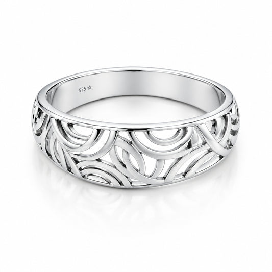 Silver Bangle Bracelet in 925 Sterling Silver