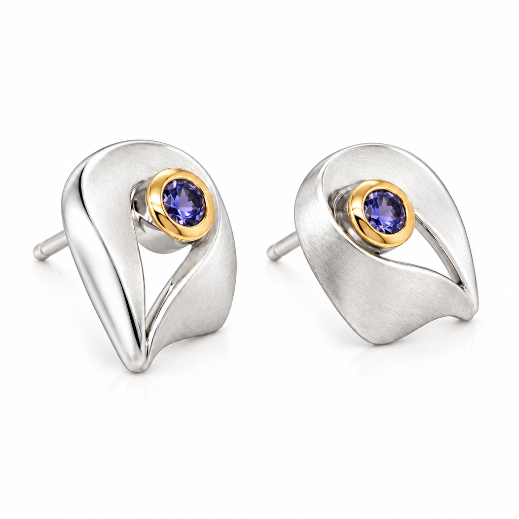 Artistic Heart Earrings in 925 Sterling Silver | E9296