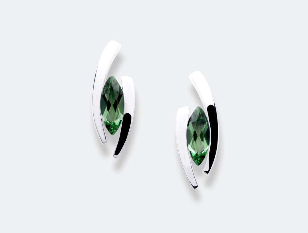 Amethyst and Sky Blue Topaz earrings in sterling silver, style E5100 - view 4