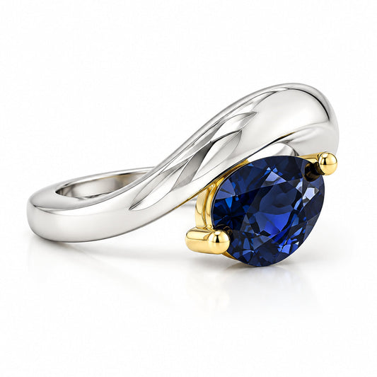Amethyst and Blue Topaz ring in sterling silver by Joryel Vera, style R6976 - view 8