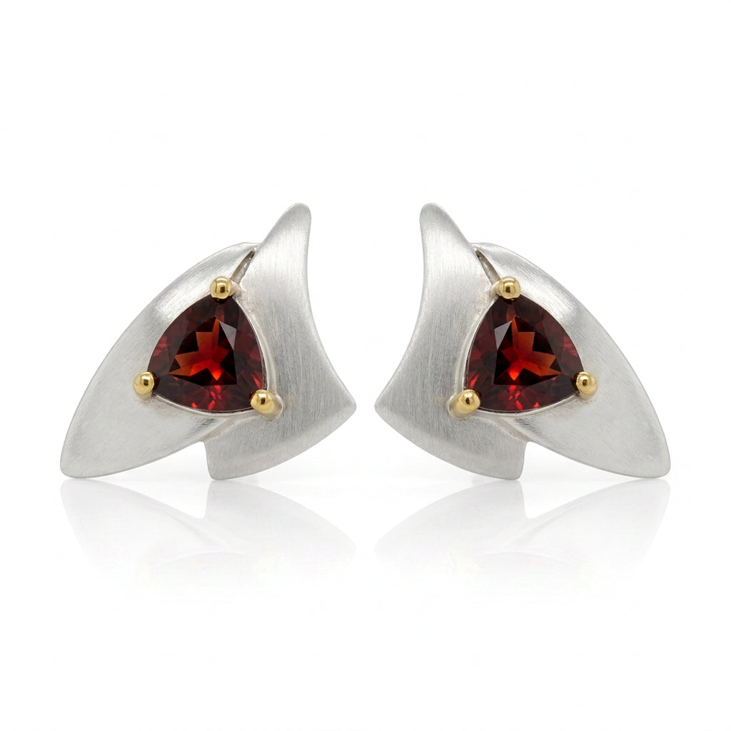 Amethyst and Blue Topaz earrings in sterling silver, style E7823 - view 2