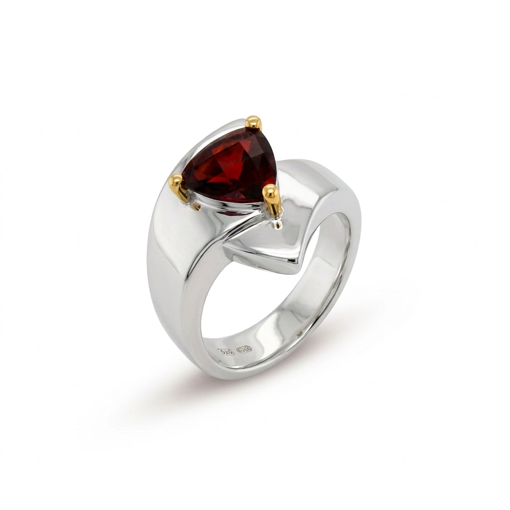 Amethyst and Blue Topaz ring in sterling silver, style R6108 - view 2