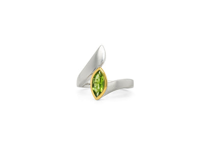 Marquise Gemstone Ring R5832 - R5832 Peridot w/gold bezel - Ring