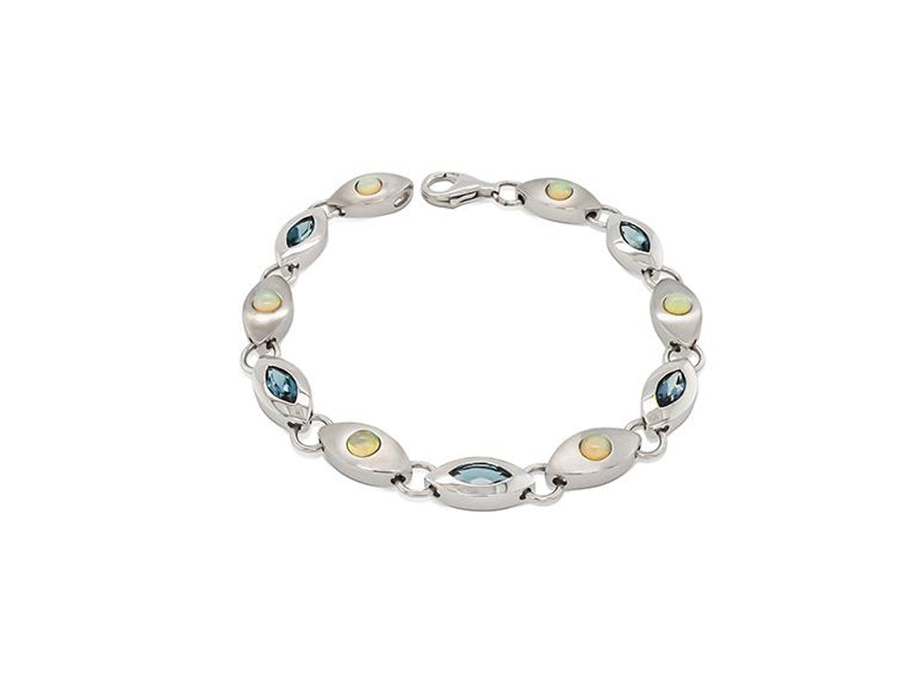 London Blue Topaz and Opal bracelet in sterling silver, style B3134