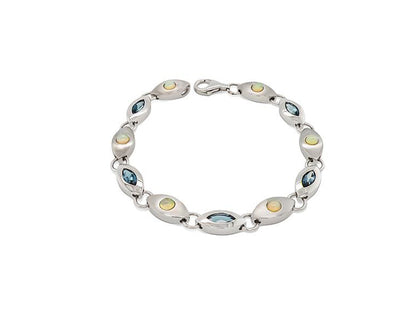 London Blue Topaz and Opal bracelet in sterling silver, style B3134