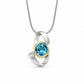 Amethyst and Blue Topaz pendant in sterling silver, style P7314 - view 3