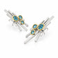 Amethyst and Blue Topaz earrings in sterling silver, style E9779 - view 2