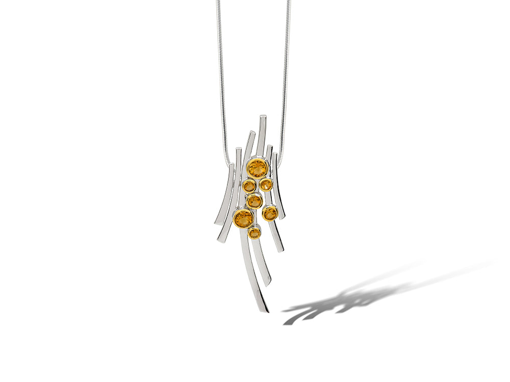 Artistic Multi Stone Necklace P7354 - P7354 Citrine - Pendant